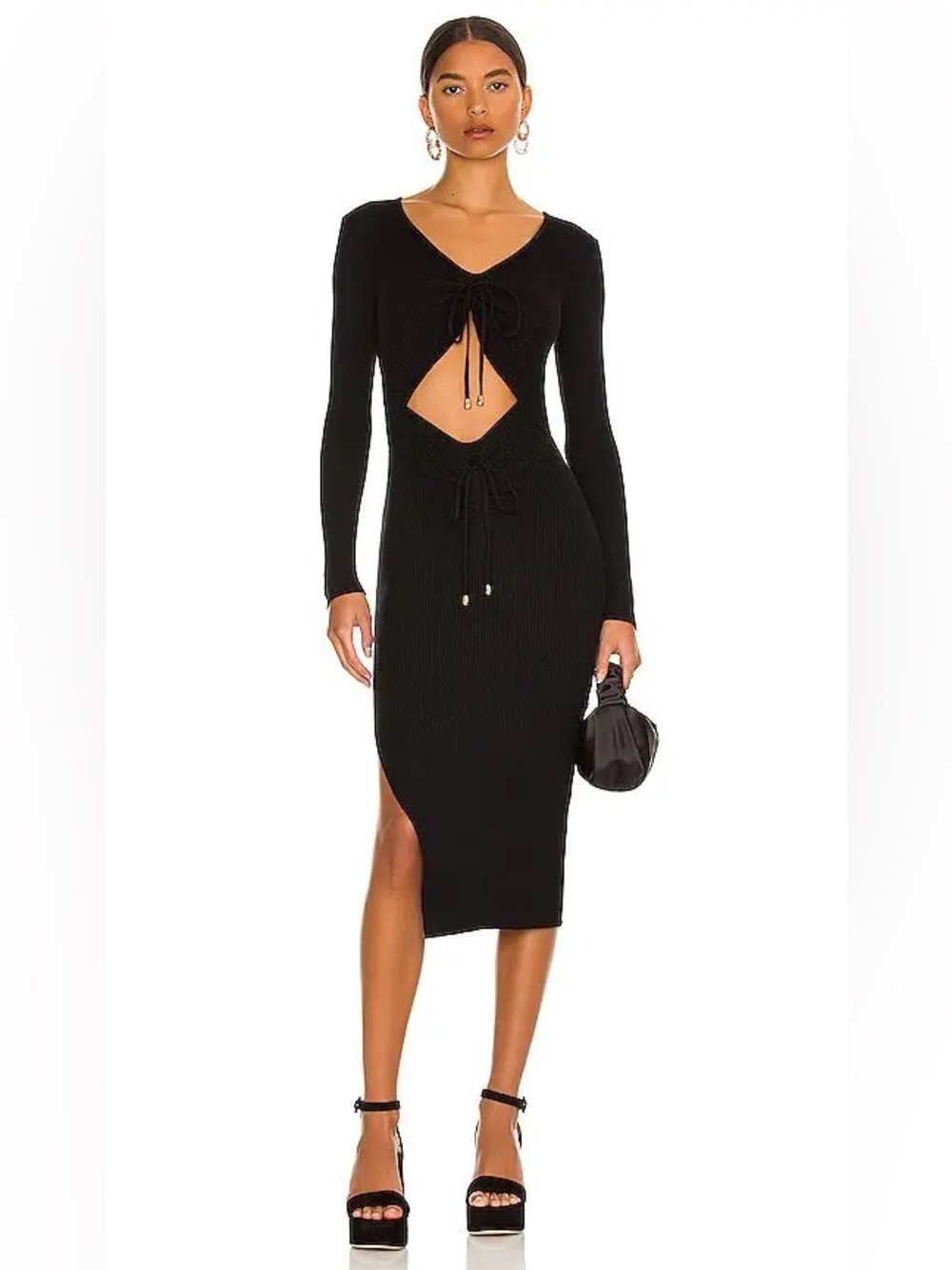 REVOLVE More To Come Kaylee Ruched Midi Sweater Dress S